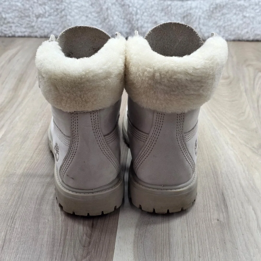 Timberland 6 Inch Premium Fur Collar Boots 200g Insulated Gray‎ Womens 7 A21VT
